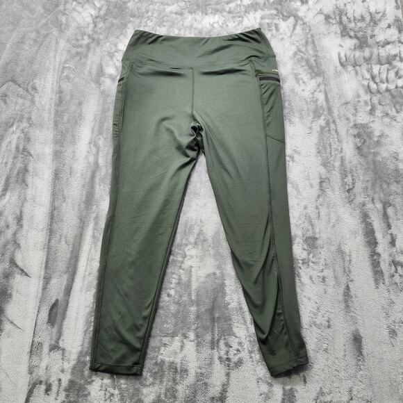 LA Gear Leggings Womens XL Green Pull On Side Zip Pocket Ankle Yoga Workout Gym - Picture 3 of 9